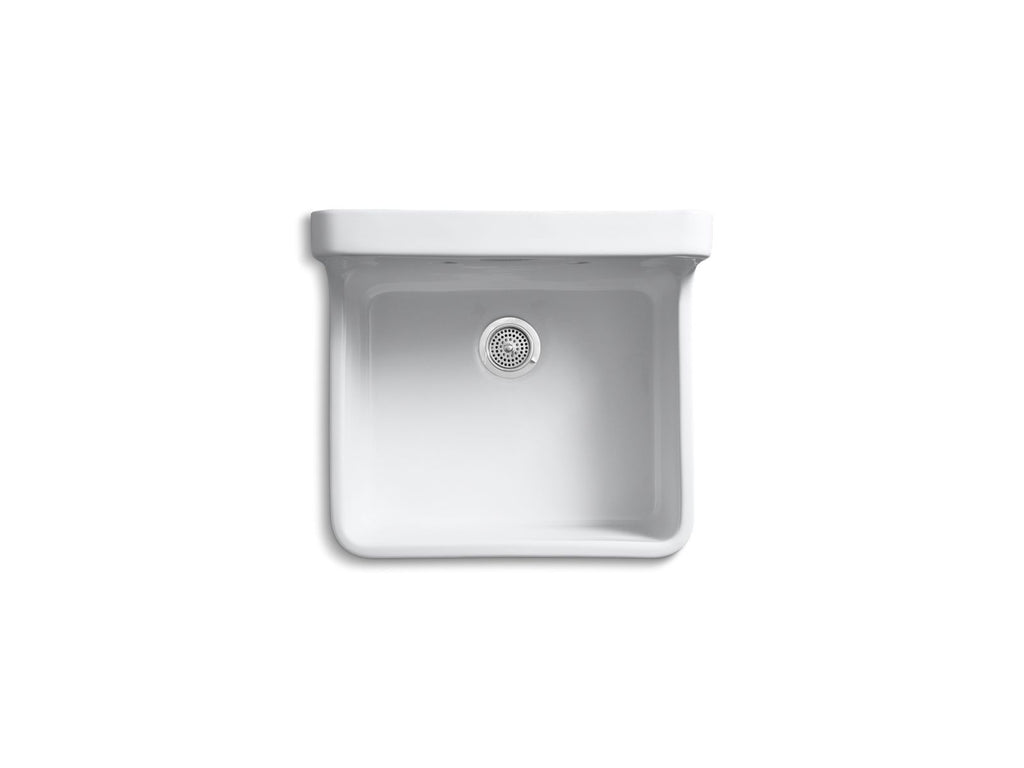 KOHLER K-12701-0 Gilford 24" Top-/Wall-Mount Single-Bowl Farmhouse Kitchen Sink - White