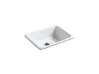 KOHLER K-6585-0 Iron/Tones 24-1/4" Top-/Undermount Single-Bowl Bar Sink - White