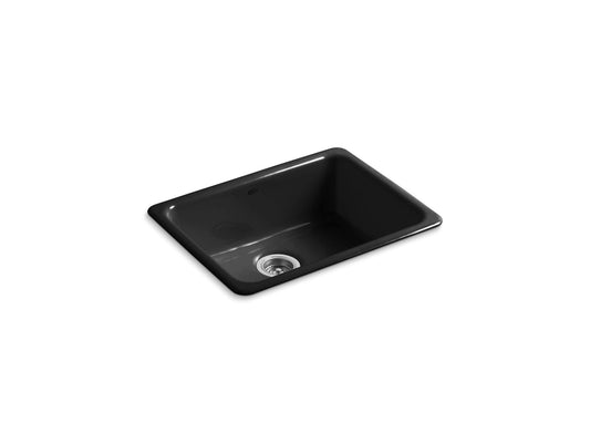 KOHLER K-6585-7 Iron/Tones 24-1/4" Top-/Undermount Single-Bowl Bar Sink In Black Black