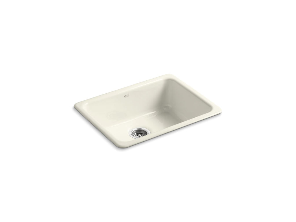 KOHLER K-6585-96 Iron/Tones 24-1/4" Top-/Undermount Single-Bowl Bar Sink - Biscuit