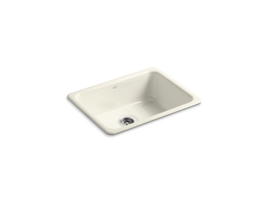 KOHLER K-6585-96 Iron/Tones 24-1/4" top-/undermount single-bowl bar sink - Biscuit