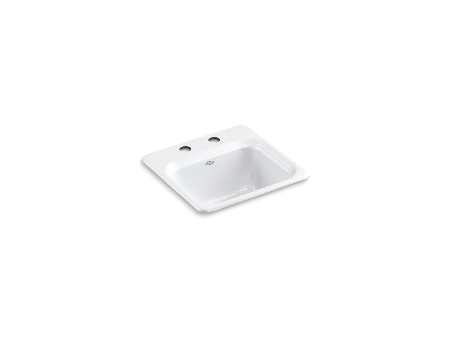 KOHLER K-6579-2-0 Northland 15" Top-Mount Single-Bowl Bar Sink In White