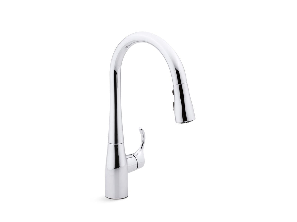 KOHLER K-597-VS Simplice Compact Pull-Down Kitchen Sink Faucet With Three-Function Sprayhead - Vibrant Stainless