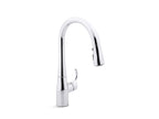 KOHLER K-597-VS Simplice Compact Pull-Down Kitchen Sink Faucet With Three-Function Sprayhead - Vibrant Stainless