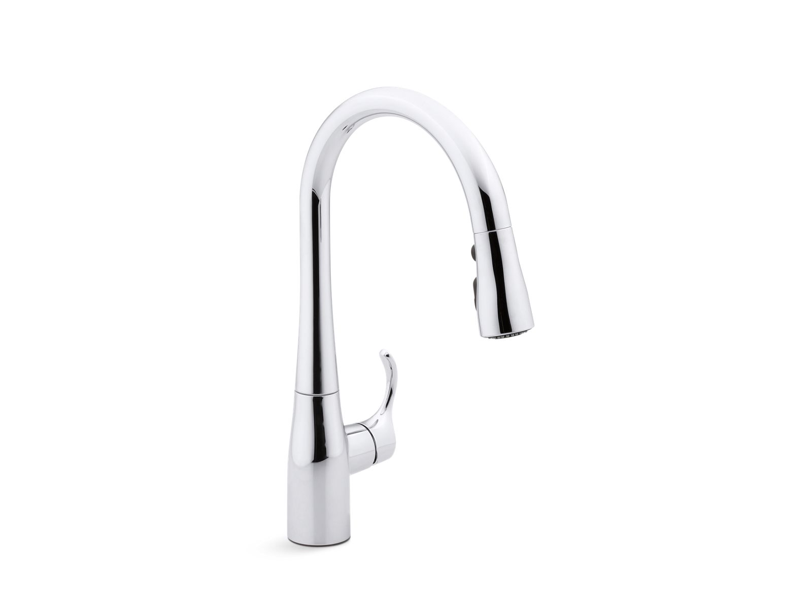 KOHLER K-597-VS Simplice Compact Pull-Down Kitchen Sink Faucet With Three-Function Sprayhead - Vibrant Stainless