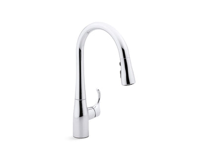 KOHLER K-597-VS Simplice Compact pull-down kitchen sink faucet with three-function sprayhead - Vibrant Stainless
