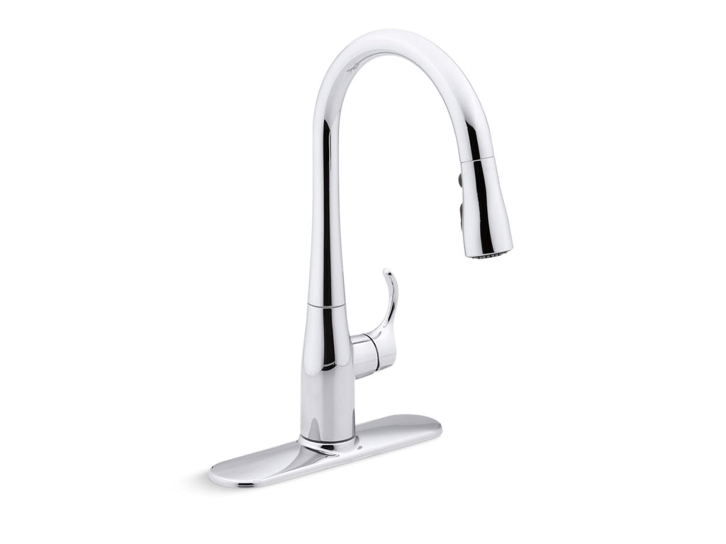 KOHLER K-597-VS Simplice Compact Pull-Down Kitchen Sink Faucet With Three-Function Sprayhead - Vibrant Stainless