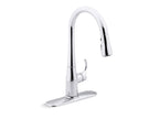 KOHLER K-597-VS Simplice Compact Pull-Down Kitchen Sink Faucet With Three-Function Sprayhead - Vibrant Stainless