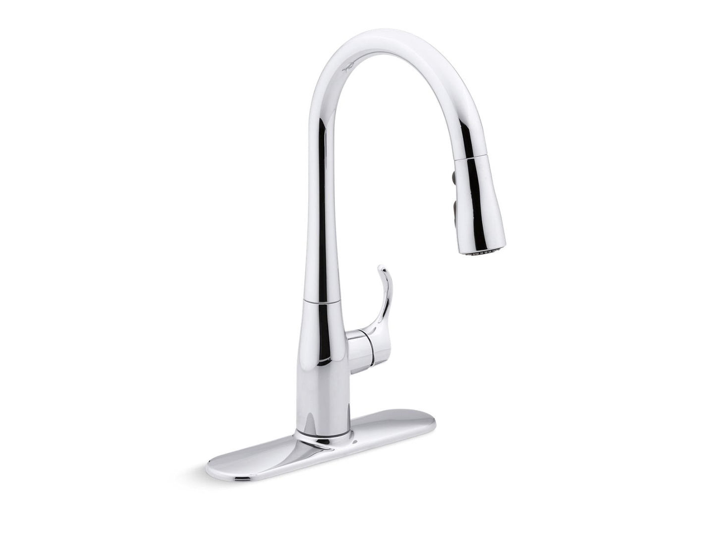 KOHLER K-597-VS Simplice Compact pull-down kitchen sink faucet with three-function sprayhead - Vibrant Stainless