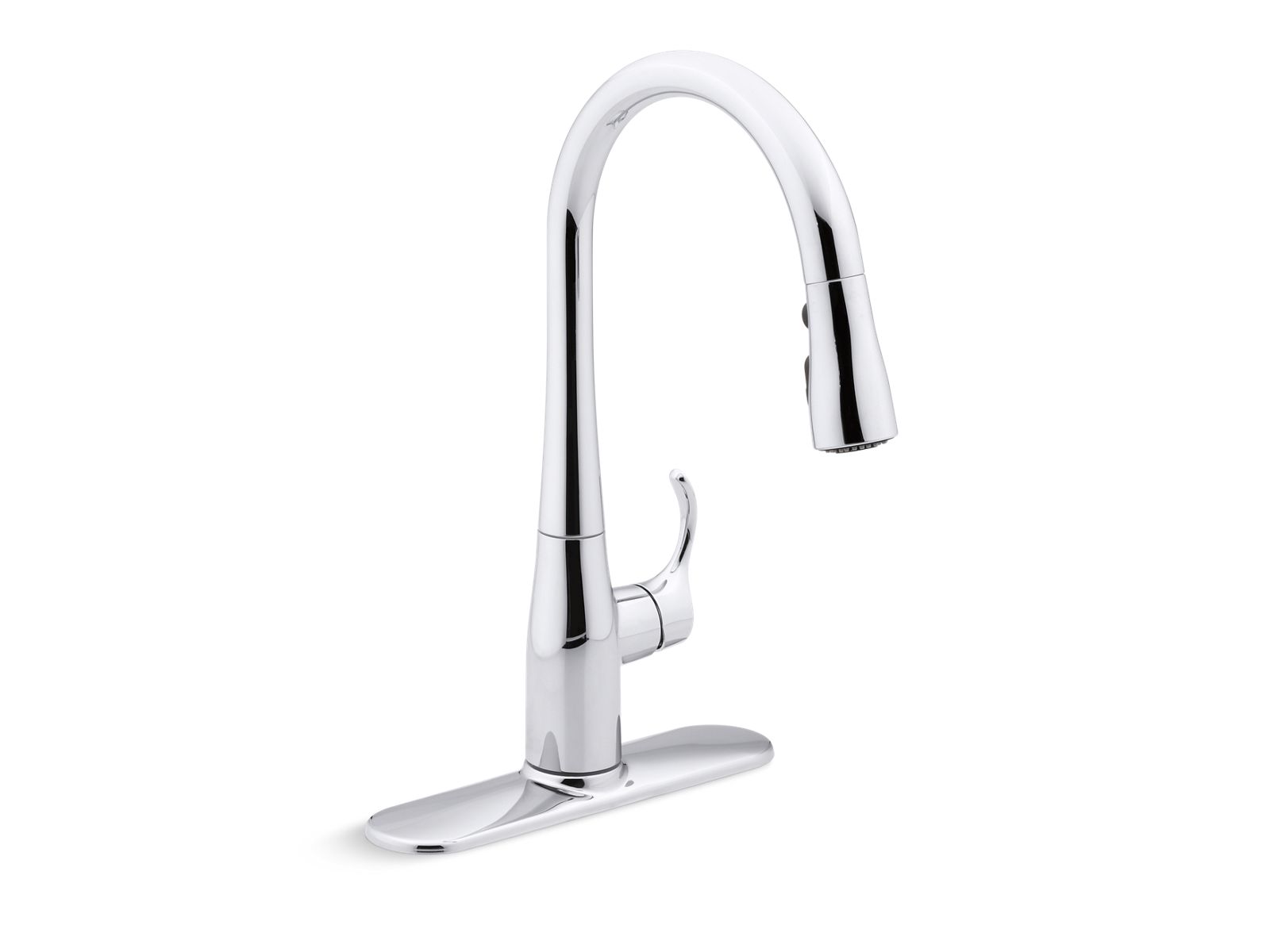 KOHLER K-597-VS Simplice Compact Pull-Down Kitchen Sink Faucet With Three-Function Sprayhead - Vibrant Stainless