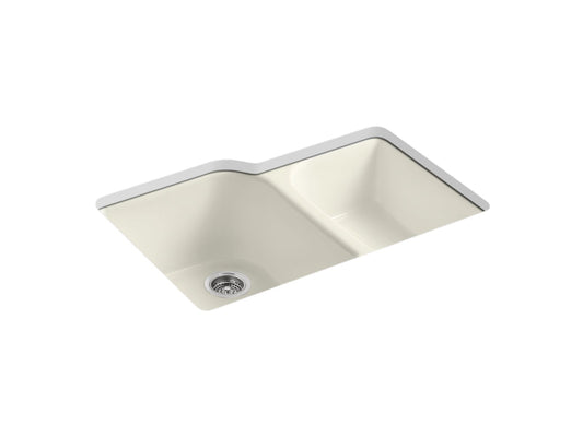 KOHLER K-5931-4U-96 Executive Chef 33" Undermount Double-Bowl Kitchen Sink In Biscuit