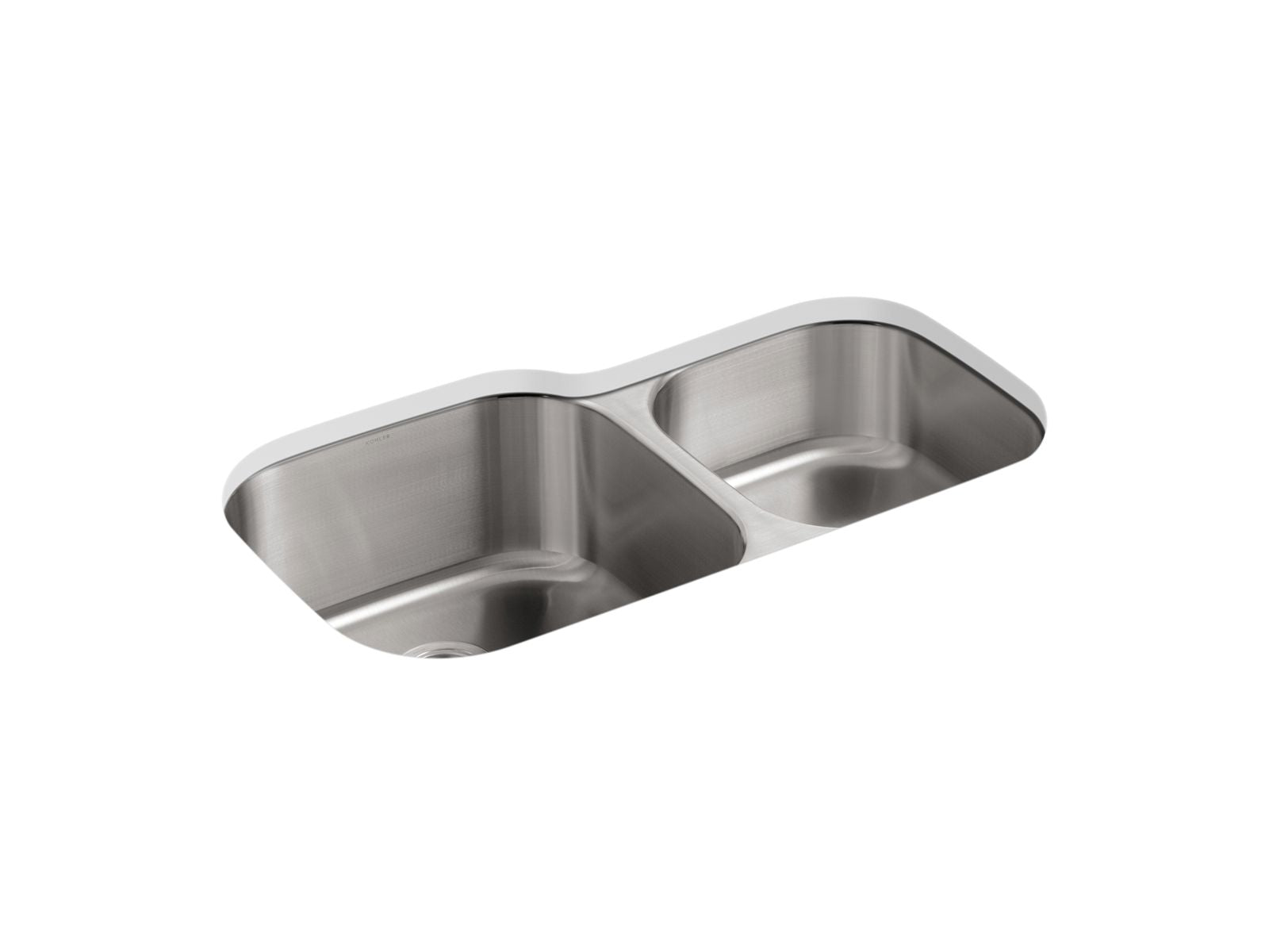 KOHLER K-3356-NA Undertone 35-1/4 Undermount Double-Bowl Kitchen Sink - Stainless Steel