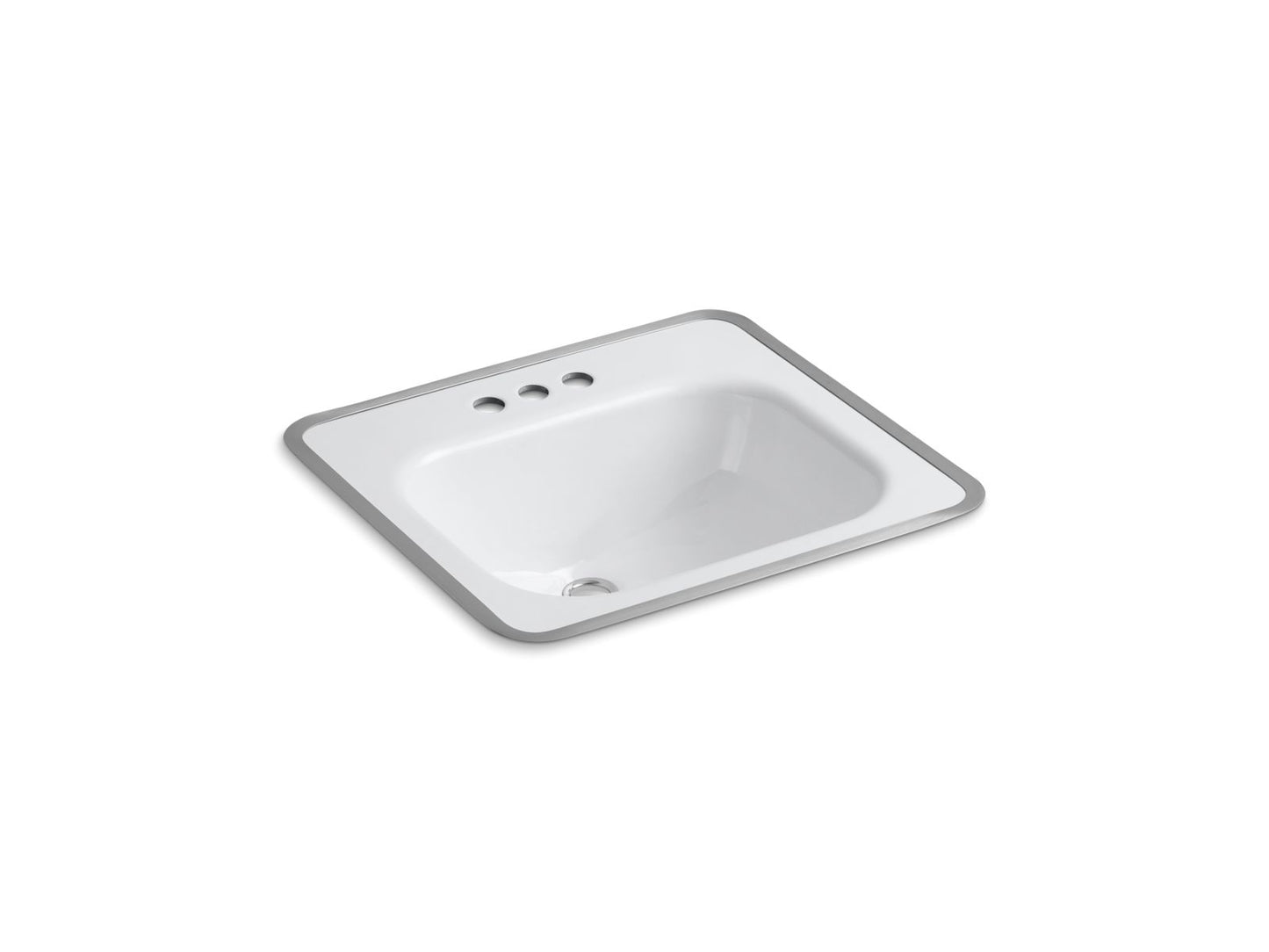 KOHLER K-2890-4-0 Tahoe 20" Rectangular Drop-In Bathroom Sink In White