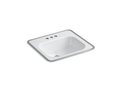 KOHLER K-2890-4-0 Tahoe 20" rectangular drop-in bathroom sink - White
