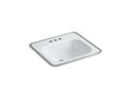KOHLER K-2890-4-0 Tahoe 20" Rectangular Drop-In Bathroom Sink - White