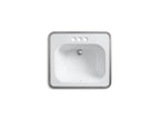 KOHLER K-2890-4-0 Tahoe 20" Rectangular Drop-In Bathroom Sink - White