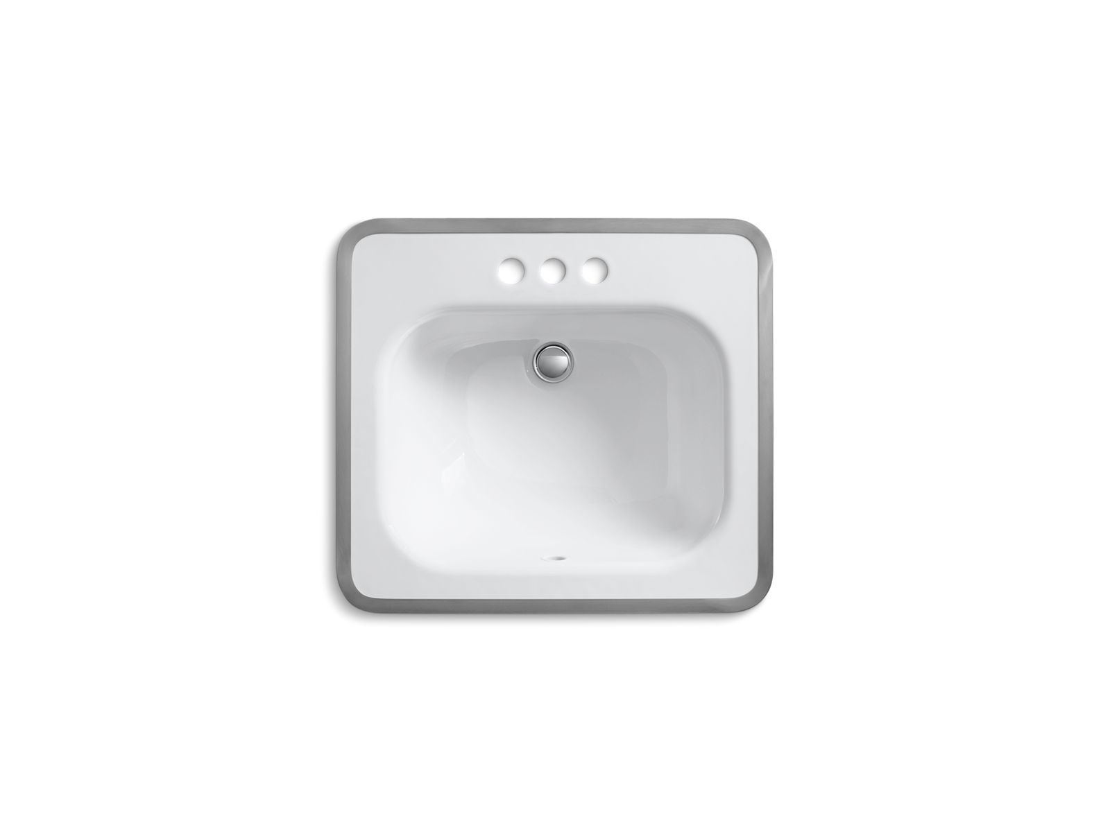 KOHLER K-2890-4-0 Tahoe 20" Rectangular Drop-In Bathroom Sink - White