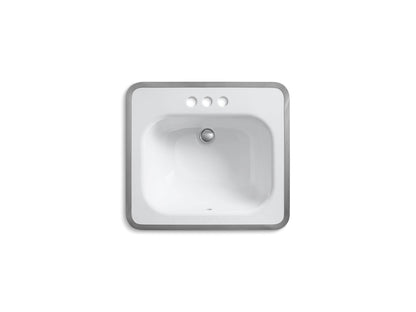 KOHLER K-2890-4-0 Tahoe 20" rectangular drop-in bathroom sink - White