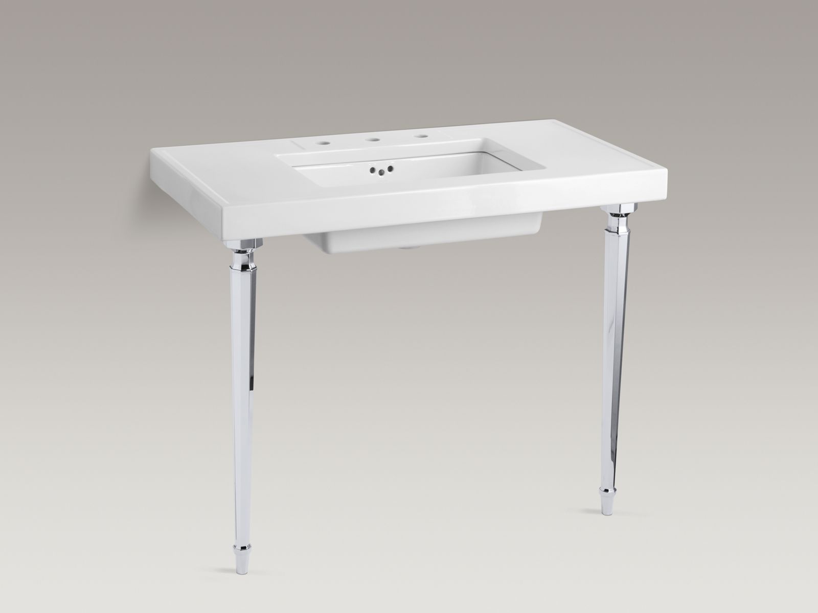 KOHLER K-6839-BN Kathryn Octagonal Tapered Brass Table Legs - Vibrant Brushed Nickel