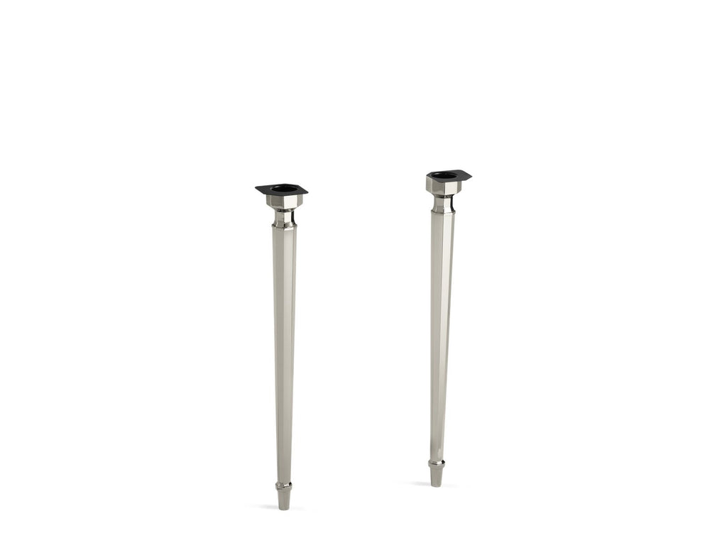 KOHLER K-6839-SN Kathryn Octagonal Tapered Brass Table Legs - Vibrant Polished Nickel