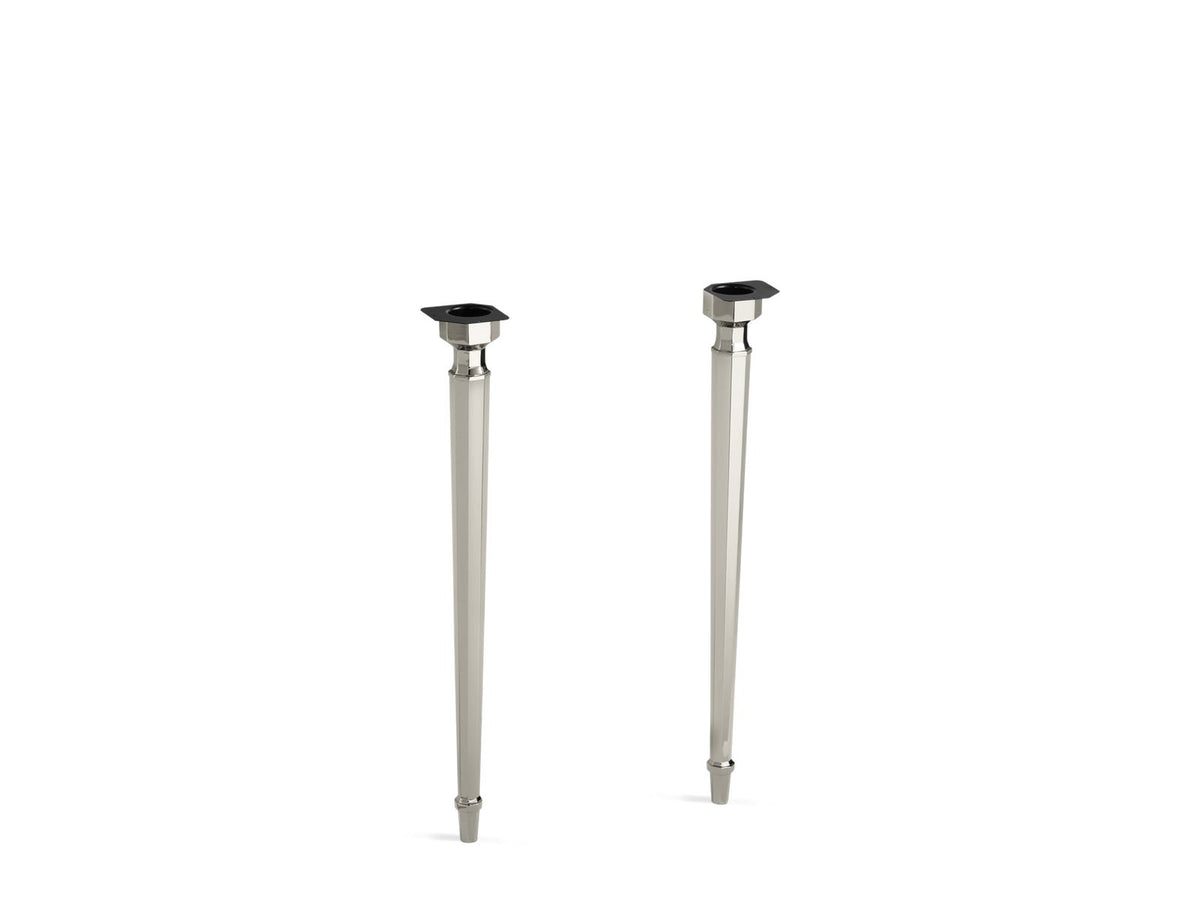 KOHLER K-6839-SN Kathryn Octagonal Tapered Brass Table Legs - Vibrant Polished Nickel