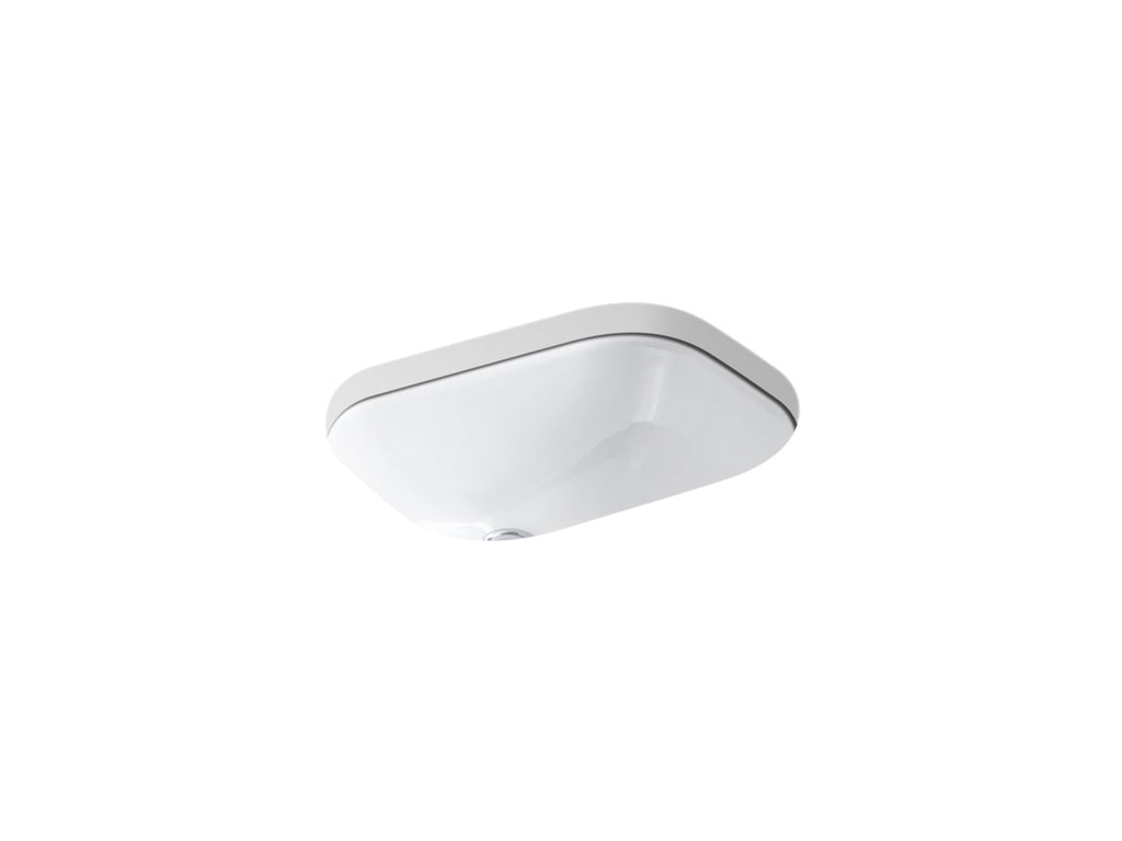 KOHLER K-2890-8U-0 Tahoe 20" Rectangular Undermount Bathroom Sink - White
