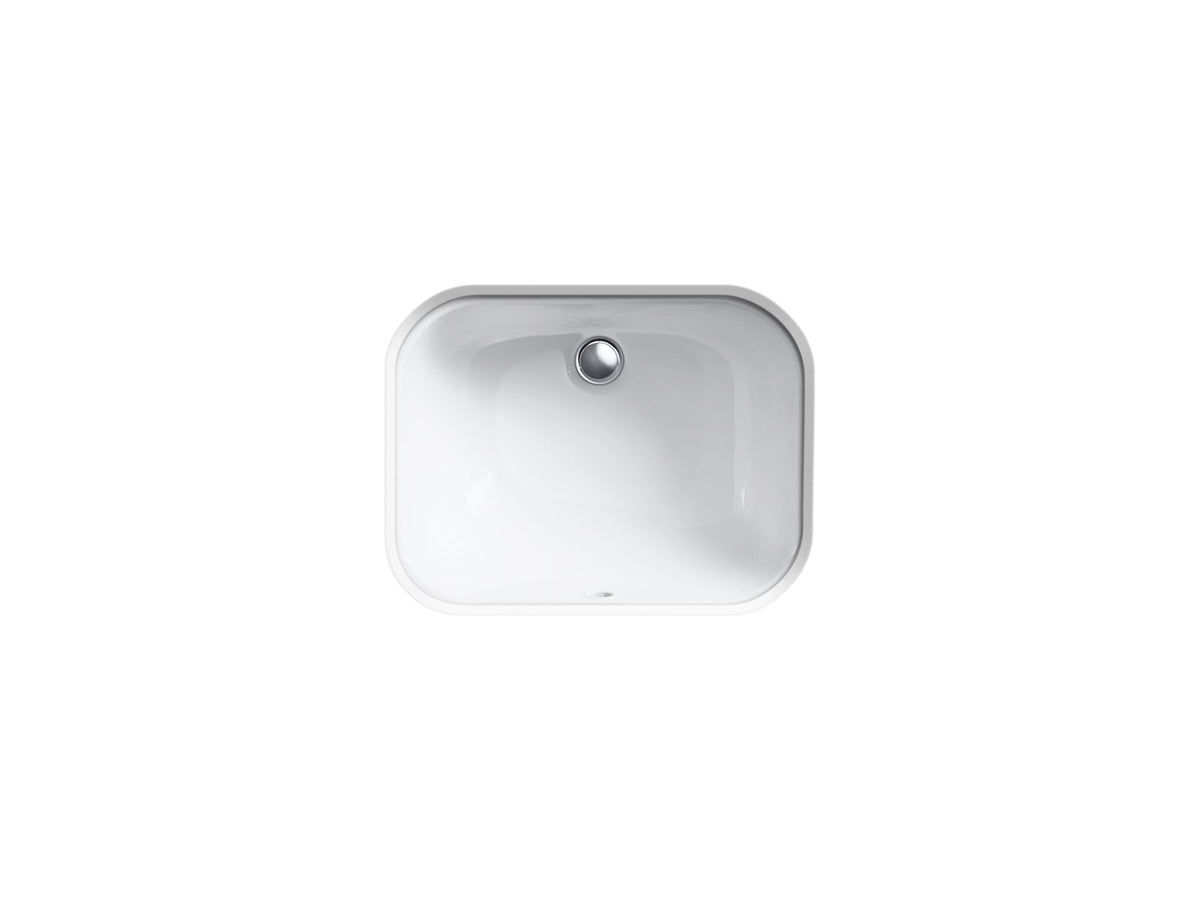 KOHLER K-2890-4U-0 Tahoe 20" Rectangular Undermount Bathroom Sink - White
