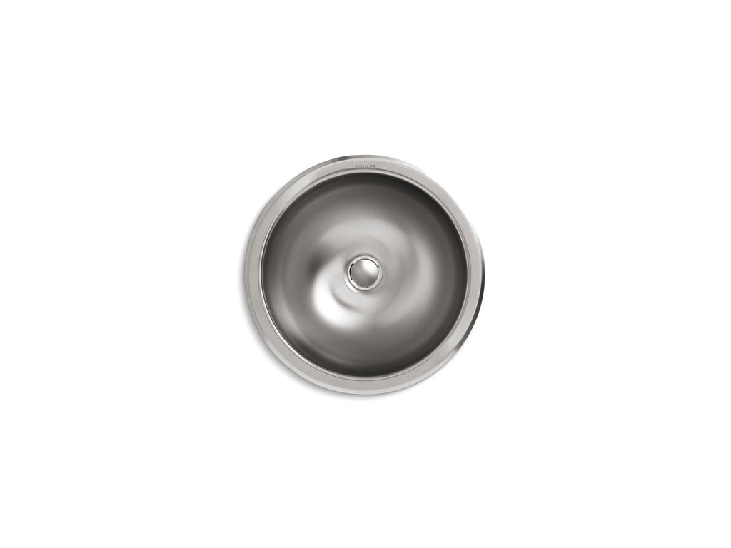 KOHLER K-2610-SU-NA Bolero 13-3/4" Round Drop-In/Undermount Bathroom Sink, No Overflow
