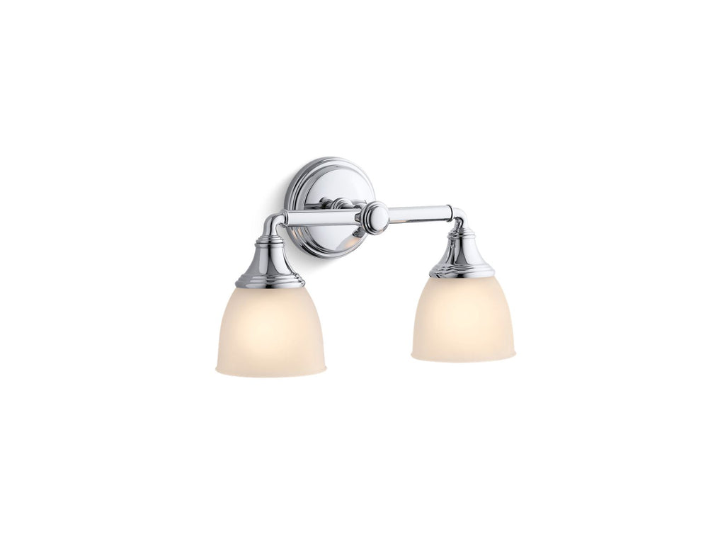 KOHLER K-10571-BML Devonshire Two-Light Sconce - Black With Brass Trim