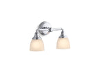KOHLER K-10571-BML Devonshire Two-Light Sconce - Black With Brass Trim