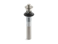 KOHLER K-7127-A-BN Bathroom Sink Drain With Overflow And Non-Removable Metal Stopper - Vibrant Brushed Nickel