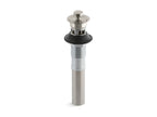KOHLER K-7127-A-BN Bathroom Sink Drain With Overflow And Non-Removable Metal Stopper - Vibrant Brushed Nickel