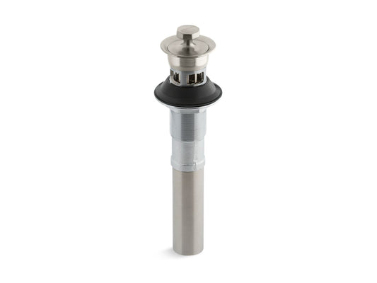 KOHLER K-7127-A-BN Bathroom sink drain with overflow and non-removable metal stopper - Vibrant Brushed Nickel