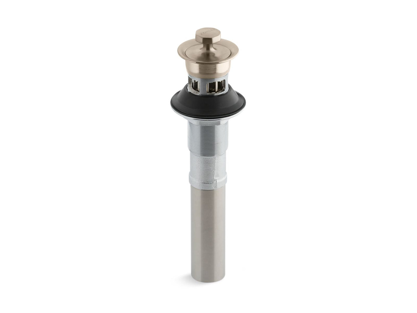 KOHLER K-7127-A-BV Bathroom sink drain with overflow and non-removable metal stopper - Vibrant Brushed Bronze