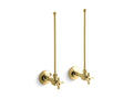 KOHLER K-7605-P-PB Pair 3/8" Npt Angle Supplies With Stop, Cross Handle And Annealed Vertical Tube In Vibrant Polished Brass