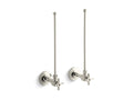 KOHLER K-7605-P-SN Pair 3/8" Npt Angle Supplies With Stop, Cross Handle And Annealed Vertical Tube - Vibrant Polished Nickel