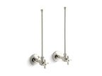 KOHLER K-7605-P-SN Pair 3/8" Npt Angle Supplies With Stop, Cross Handle And Annealed Vertical Tube - Vibrant Polished Nickel