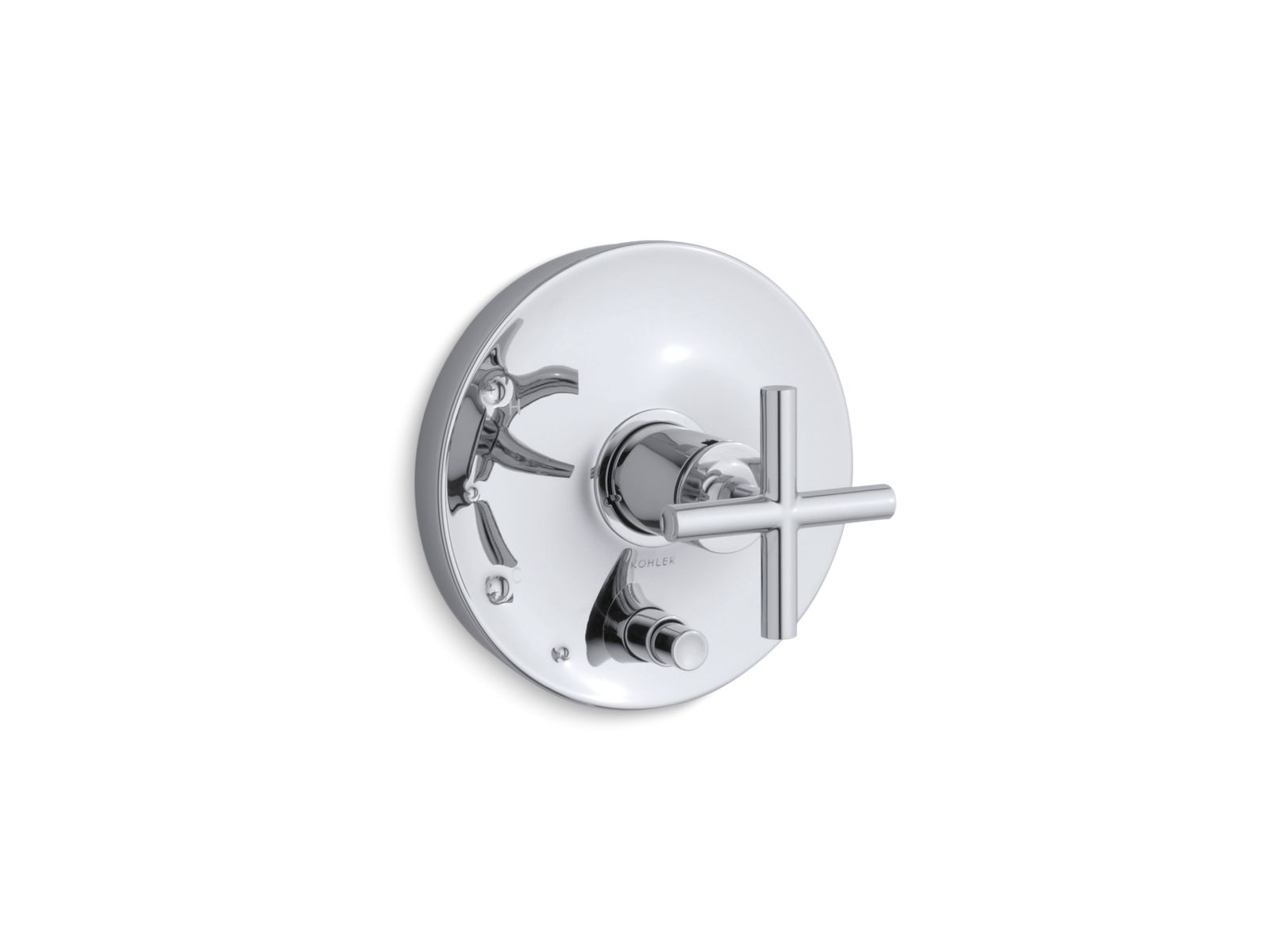 KOHLER K-T14501-3-BL Purist Rite-Temp Valve Trim With Push-Button Diverter And Cross Handle - Matte Black