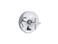 KOHLER K-T14501-3-CP Purist Rite-Temp Valve Trim With Push-Button Diverter And Cross Handle - Polished Chrome