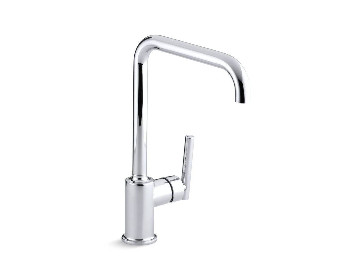 KOHLER K-7507-SN Purist Single-Handle Kitchen Sink Faucet - Vibrant Polished Nickel