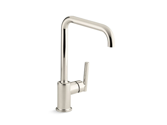 KOHLER K-7507-SN Purist Single-Handle Kitchen Sink Faucet In Vibrant Polished Nickel