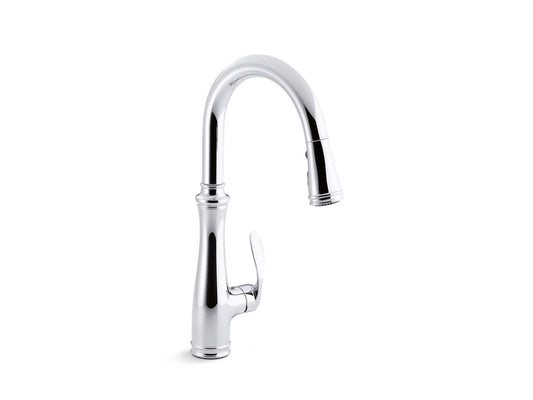 KOHLER K-560-CP Bellera Pull-Down Kitchen Sink Faucet With Three-Function Sprayhead In Polished Chrome