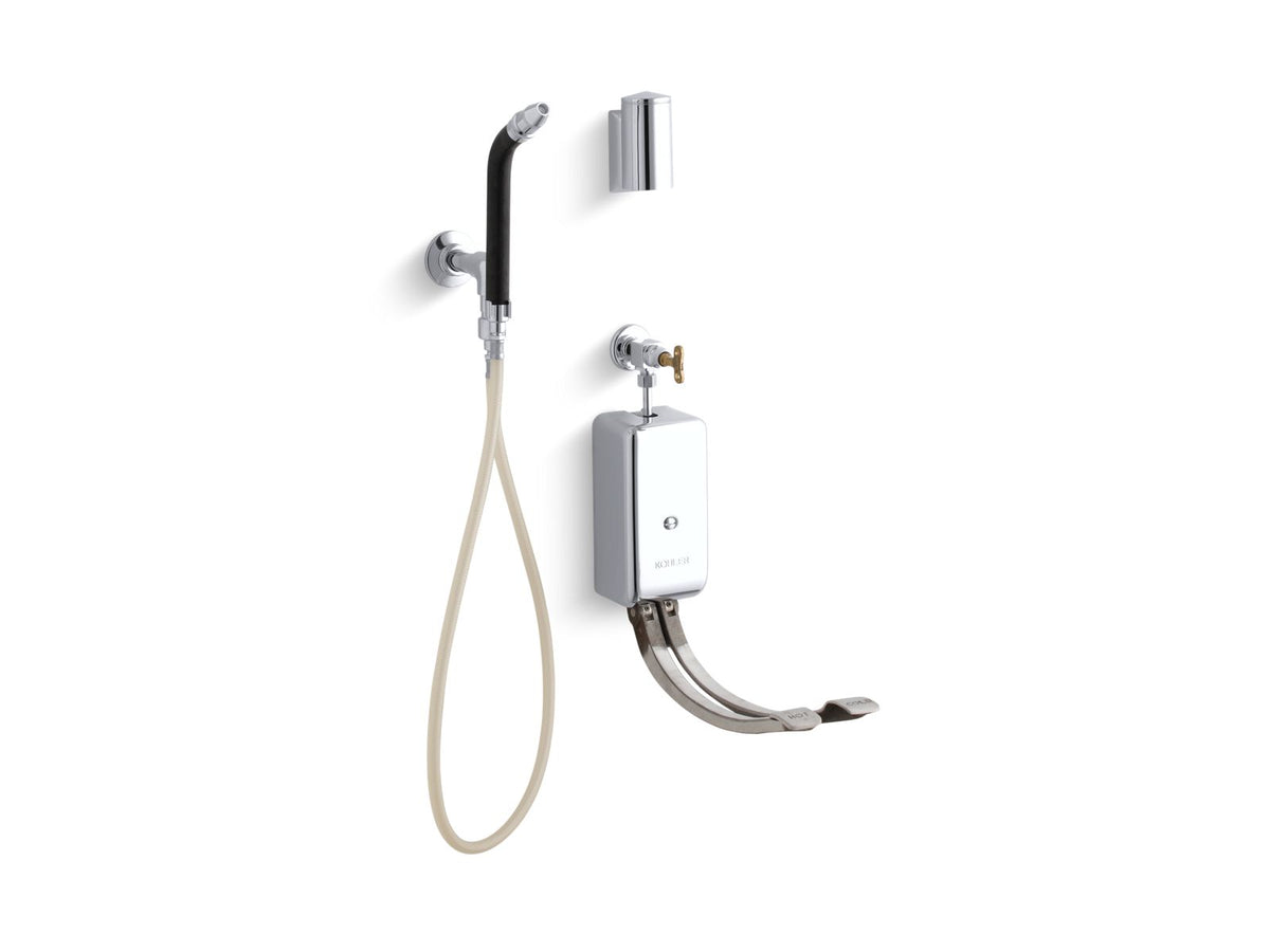 KOHLER K-13960-CP Bedpan Washer With Double Foot Control Mixing Valves And Integral Stops - Polished Chrome