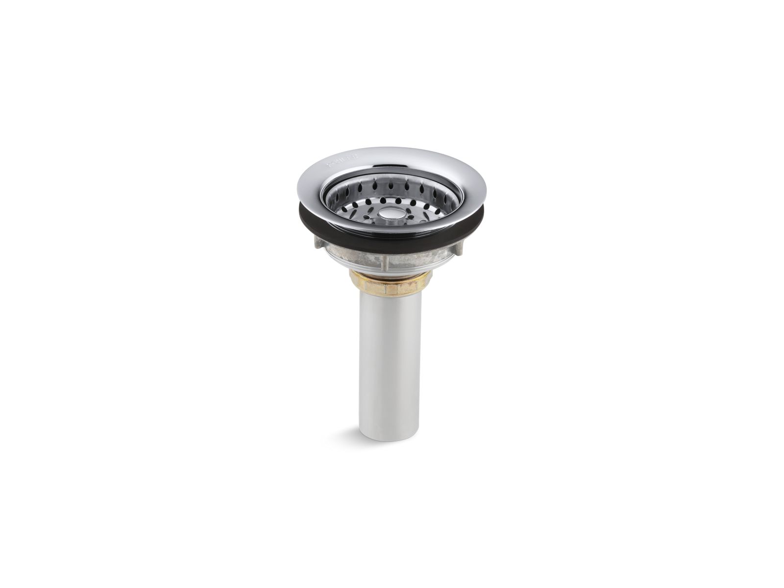 KOHLER K-8813-CP Stainless steel sink drain and strainer with tailpiece for 3-1/2" to 4" outlet - Polished Chrome