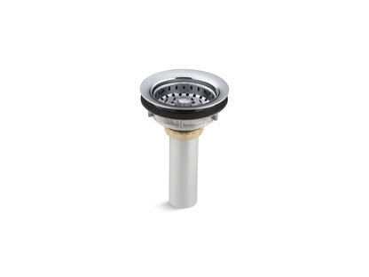 KOHLER K-8813-CP Stainless steel sink drain and strainer with tailpiece for 3-1/2" to 4" outlet - Polished Chrome