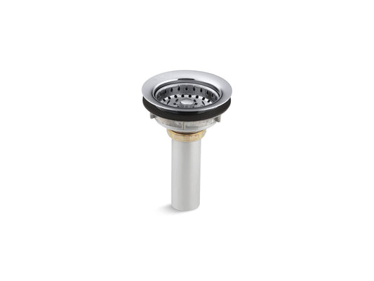 KOHLER K-8813-CP Stainless steel sink drain and strainer with tailpiece for 3-1/2" to 4" outlet - Polished Chrome