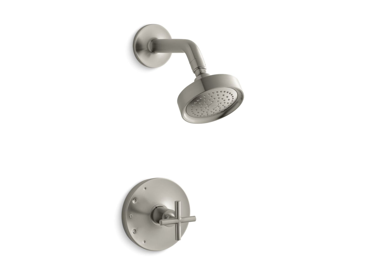 KOHLER K-TS14422-3-BN Purist Rite-Temp Shower Trim Kit With Cross Handle, 2.5 Gpm In Vibrant Brushed Nickel