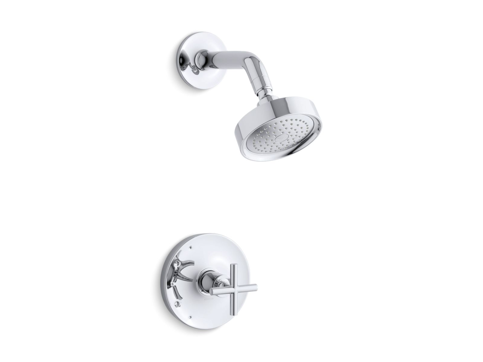 KOHLER K-TS14422-3-CP Purist Rite-Temp Shower Trim Kit With Cross Handle, 2.5 Gpm - Polished Chrome