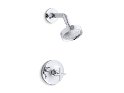 KOHLER K-TS14422-3-2MB Purist Rite-Temp shower trim kit with cross handle, 2.5 gpm - Vibrant Brushed Moderne Brass
