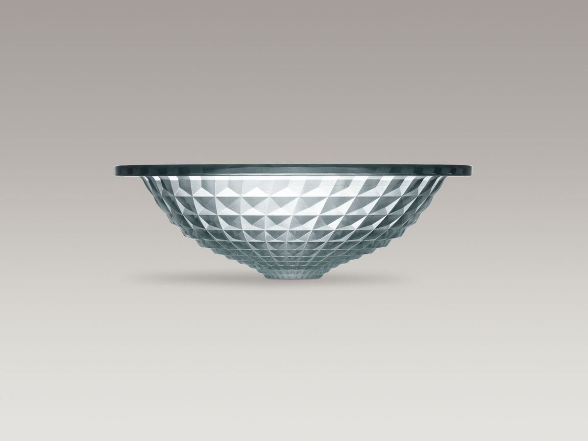 KOHLER K-2361-TG3 Kallos 16" Round Undermount Bathroom Sink, No Overflow - Translucent Doe